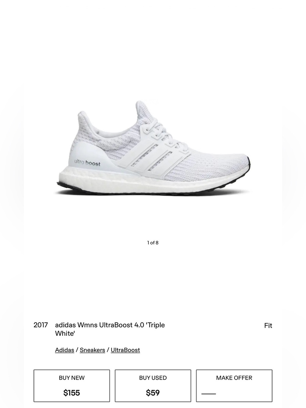 🪞🤍Adidas Ultraboost Primeknit Sneakers in white 5.5- barely worn!🤍🪞 - Picture 2 of 8